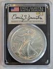 2021 Type 2 American Silver Eagle - PCGS MS70 FDOI - Designer Damstra Signed