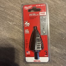 Milwaukee 7/8 in - 1-3/8 in #12 Black Oxide Step Drill Bit, 5-Steps (48-89-9212)
