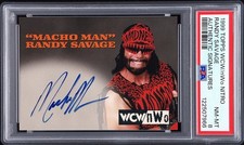 1999 Topps WCW/nWo Nitro Macho Man Randy Savage Auto Autograph PSA 8 Rookie RC