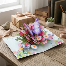 Elegant Butterfly Pop Up Greeting Card   Special for Mom This Mother's Day