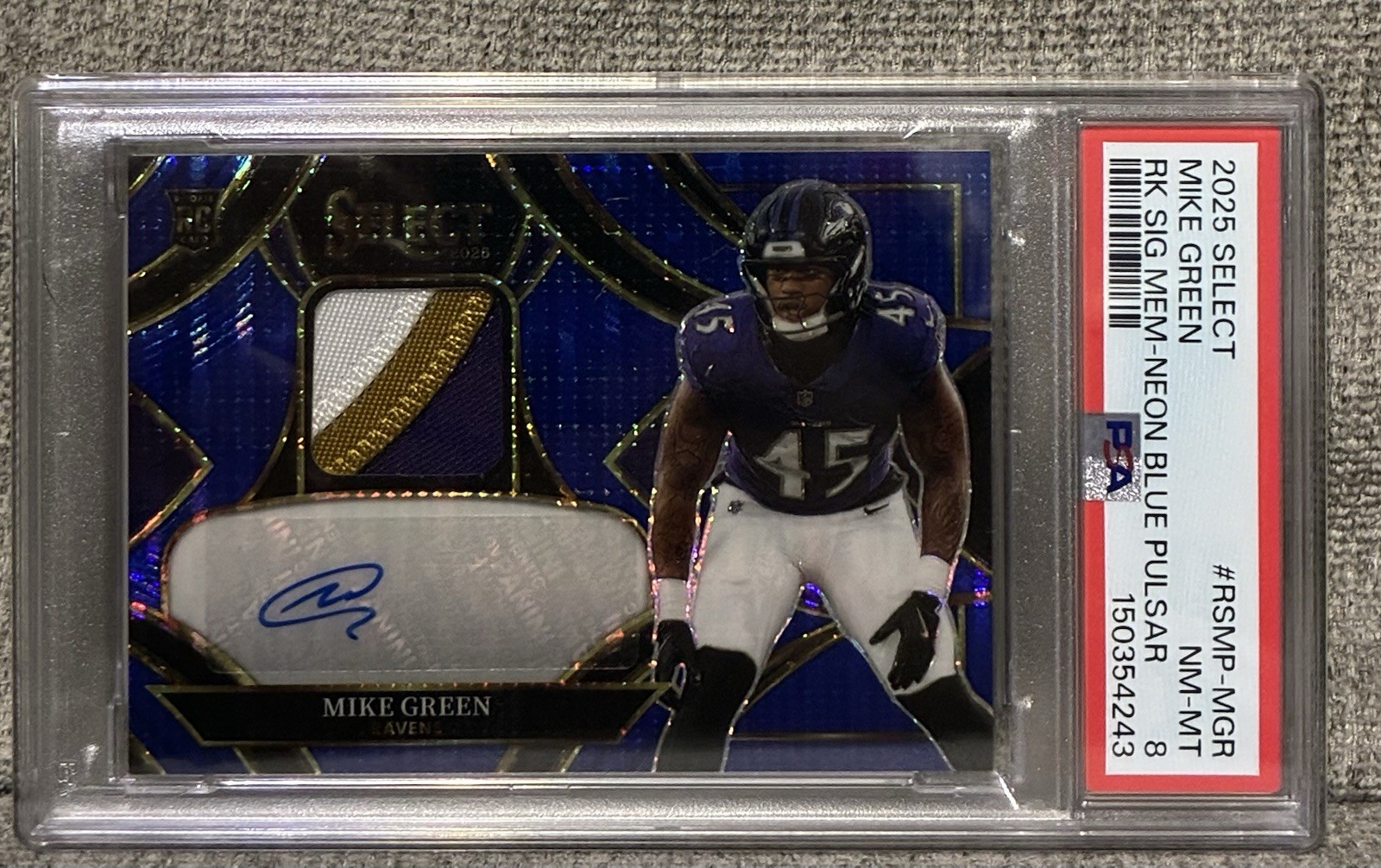 Mike Green Panini Select Rookie Signature Memorabilia #RSMPMGR Neon Blue Pulsar