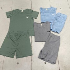Shirt Shorts Set Youth 6-7Y Multicolor Lightweight Logo 3 Pack Outfits Summer