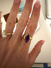 14k yellow gold ring size 8. Purple amethyst ...