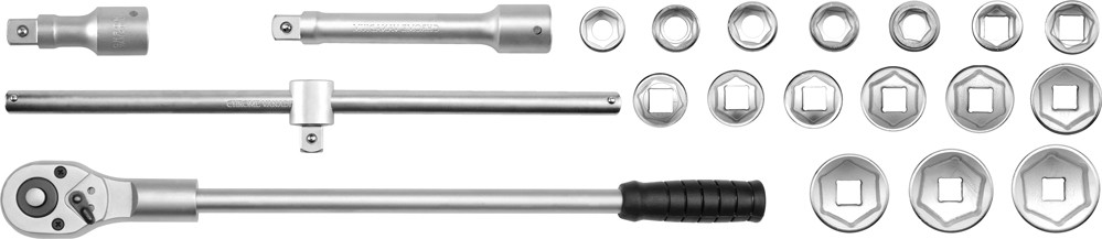 Coffret clés à douille YATO 3/4" avec 20 pièces pour poids lourds et agricole