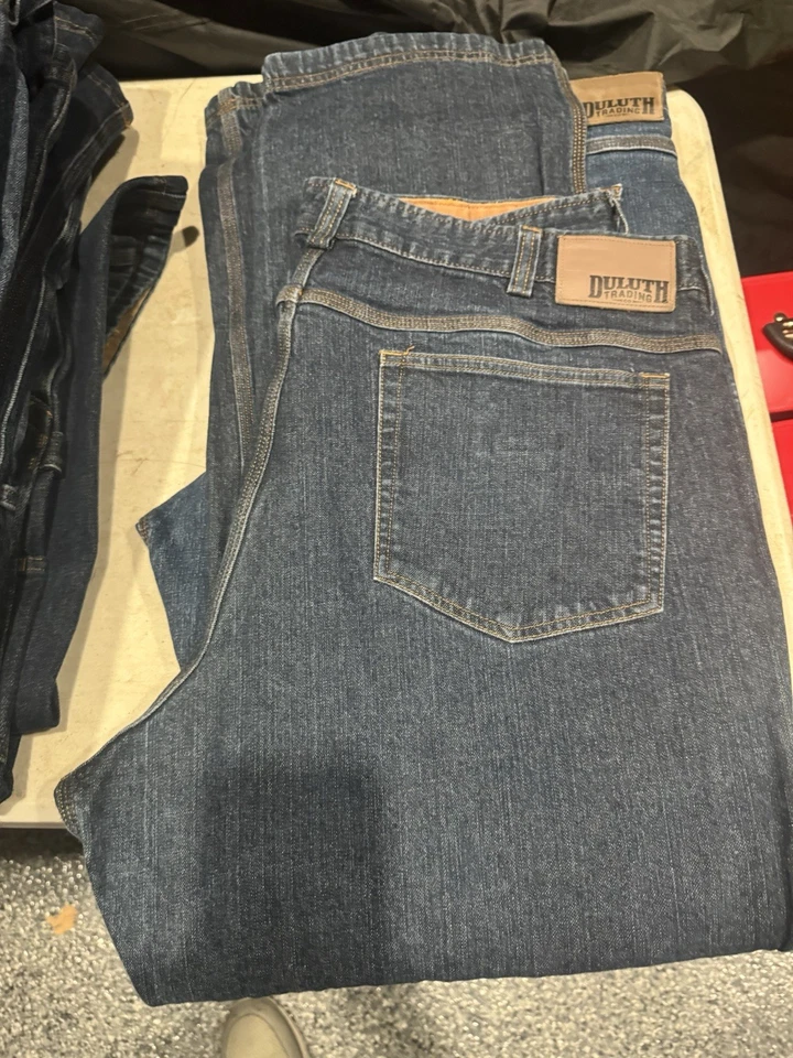 Duluth Trading Co Pantalones Para Hombres 42x32 Azul Flex Salón Jeans Denim Lote De 11 Pares Foto 3 de 4