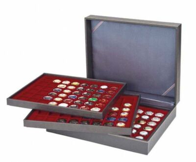 Lindner 2365-2148CE NERA Münzkassette XL für 144 Champagner-Kapseln-schwarz