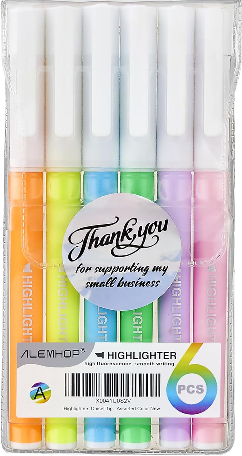 Highlighters - Chisel Tip, Assorted Colors, Fluorescent Highlighter Pen for Scho-image
