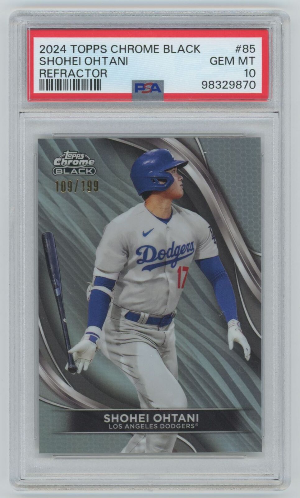 Shohei Ohtani 2024 Topps Chrome Black #85 Refractor /199 Shohei Ohtani 2024 Topps Chrome Black #85 Refractor /199