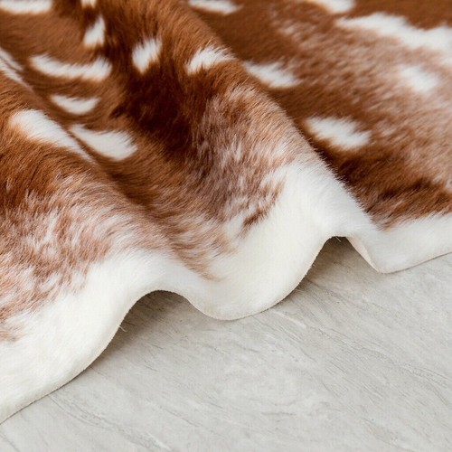 Faux Fur Animal Print Skin Rugs Cowhide Area Rug Floor Carpet Mats Bedroom Soft - Picture 29 of 58