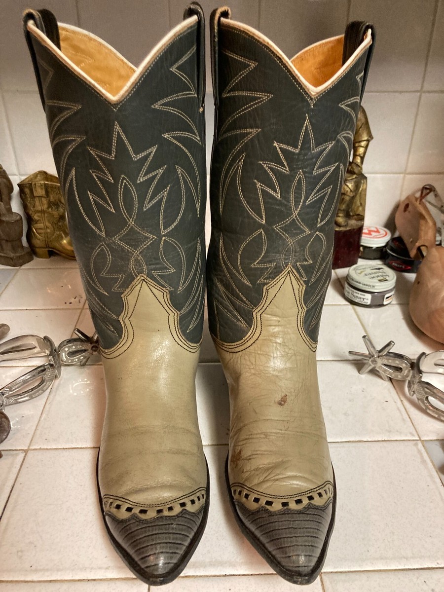 Nocona TEJU LIZARD Cowboy Boots 9 B Vintage Made In USA Fast Shipping Nocona Lizard Boots - Etsy main image 2
