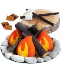 Pretend Campfire Set for Kids with S'Mores Kit and Wood Log Pillow Soft Safe