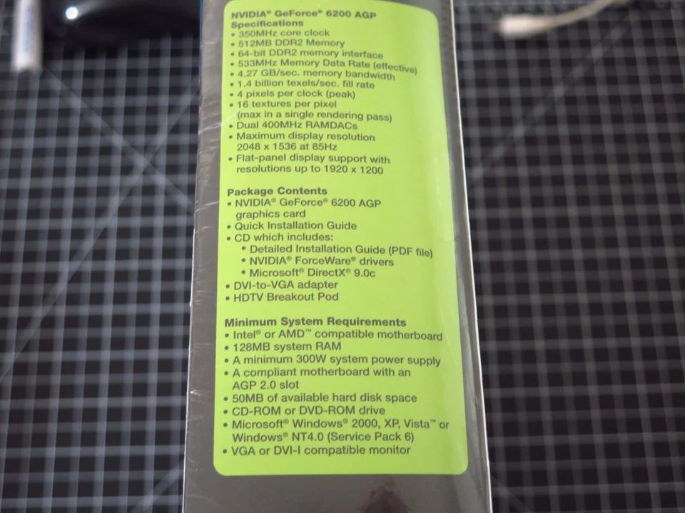 PNY GeForce 6200 512MB 8x 4x AGP Video Graphics Card VCG62512SAEB VCG62512APB - Image 4 of 4