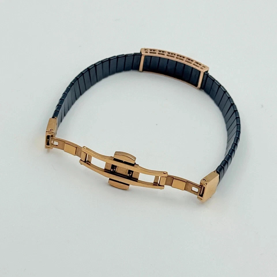 Pulseira masculina de 8 pol. corte redondo 4 quilates com acabamento em ouro rosa 14K com diamante criado em laboratório - Imagem 2 de 4