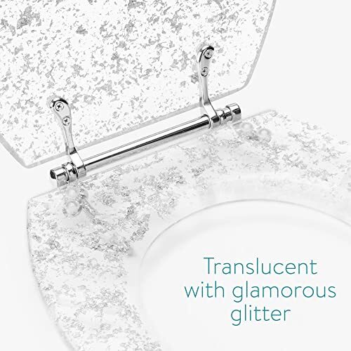 Glitter Toilet Seat Transparent Toilet Seat with Sparkly Silver