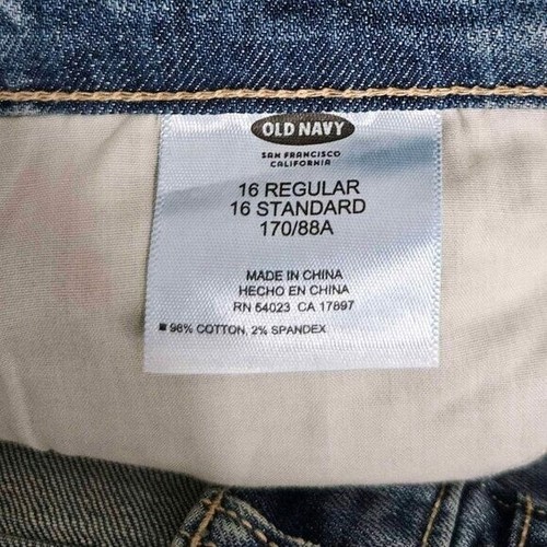Neu Old Navy Standard Damen Stretch Jeans Gr. 16 Crop Bündchen Used-Look gerade - Bild 5 von 5