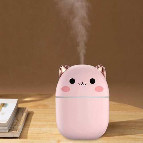 250ml Cute Cartoon Humidifier with Night Light Mini Mist Maker for Home Car Use - Picture 10 of 18