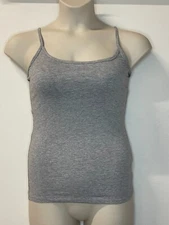 NEXT Ladies Cotton Rich Thin Strap Grey Vest top Sizes 6-20