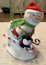 HALLMARK Jingle Pals SWOOSHIN’ DUO Skiing Snowman SOUND LIGHT MOTION NWT WORKS