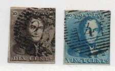 Belgium - Sc# 1 & 2 Used - wmk 2 Ls + frame         /        Lot 0924205