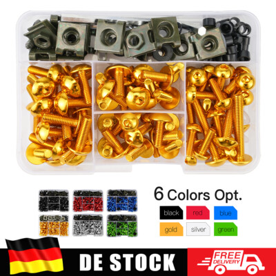 190PCS Motorrad Verkleidungsschrauben Schraubenset für Honda Yamaha Kawasaki BMW
