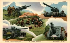 U.S. Army Signal Corps, U.S. Field Artillery, Curt Teich & Co.,  Postcard