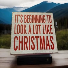 It’s Beginning To Look Alot Like Christmas, Wooden Keepsake Box, 4x4.5 in. New