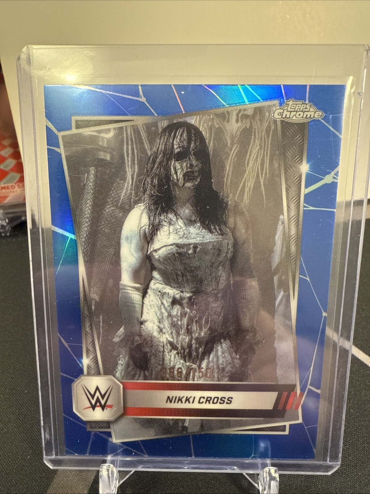 2025 Topps Chrome WWE Nikki Cross Blue Refractor /150
