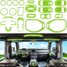 23pcs Full Set Interior Decoration Trim Kit for Jeep Wrangler JL JT 2018+ Green