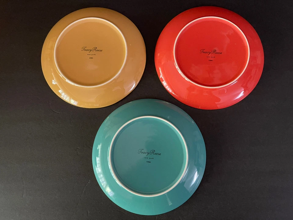 Tracy Reese New York Designer Lote de 3 placas de 7" con borde dorado. Nieman Marcus Foto 2 de 4