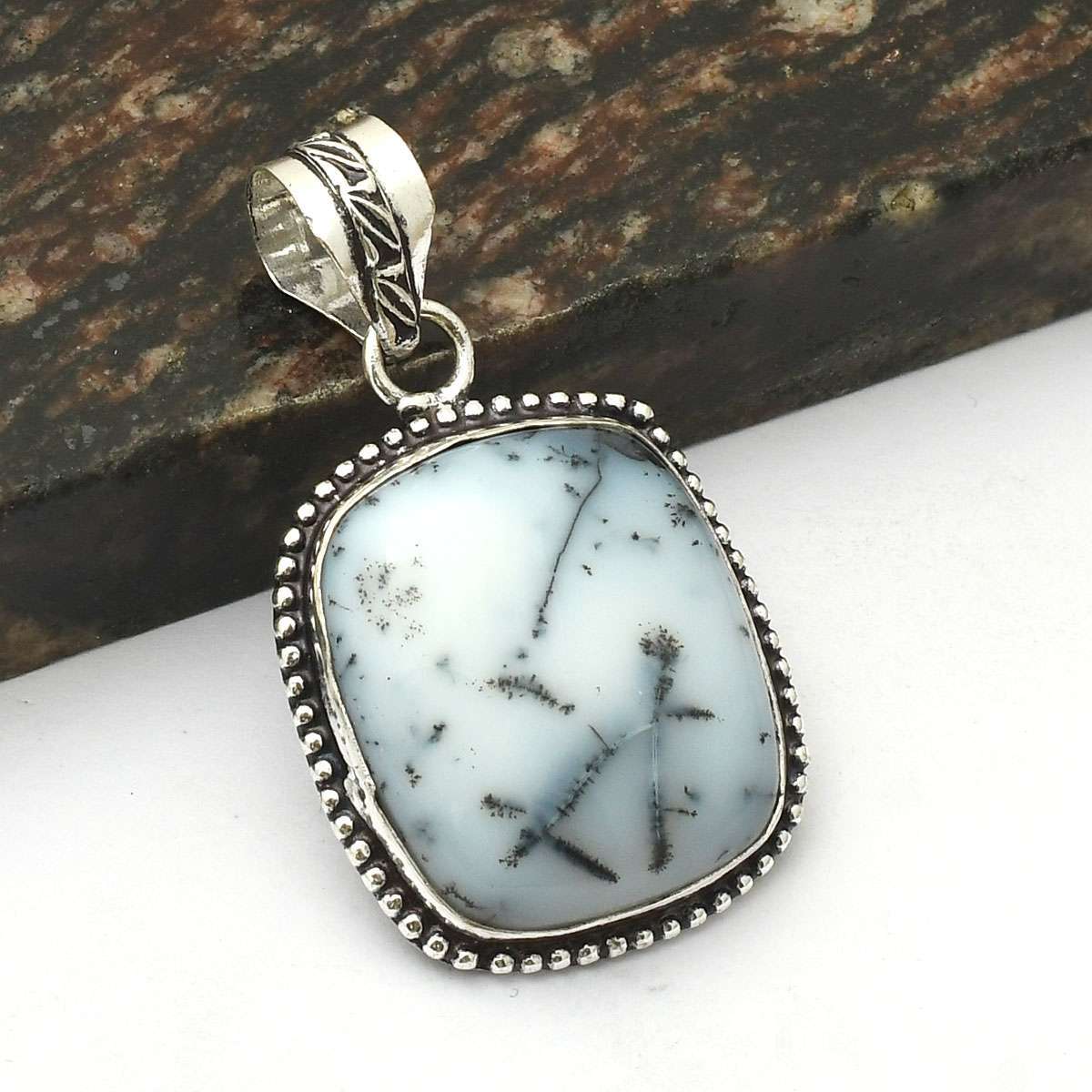 Dendrite Opal Gemstone Handmade Pendant Jewelry Christmas Gift 1.92