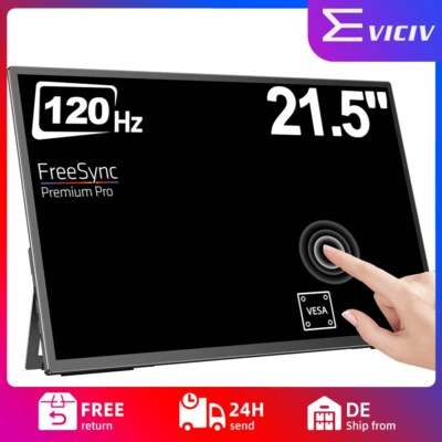 EVICIV Monitor Portátil Pantalla Táctil, 21.5 Pulgadas 120Hz Monitores Portátiles con VESA