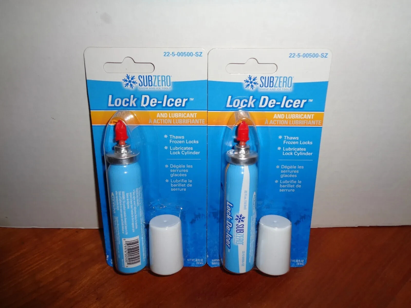 Lot 2 Hopkins SubZero Lock DeIcer and Lubricant .62 oz Ea Car/Deadbolt