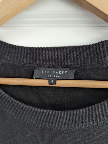 Suéter Ted Baker Talla 5 Reino Unido Talla XL Negro Tejido Manga Larga Jersey Elástico - Imagen 3 de 10