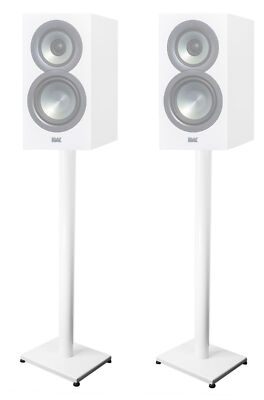 Pair 37  Steel White Stands For ELAC Navis ARB-51 Bookshelf Speakers