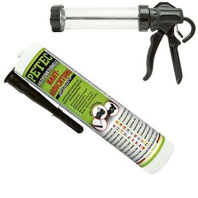Petec Multifunktionelle Nahtabdichtung Schwarz 310ml + Ausdrückpistole