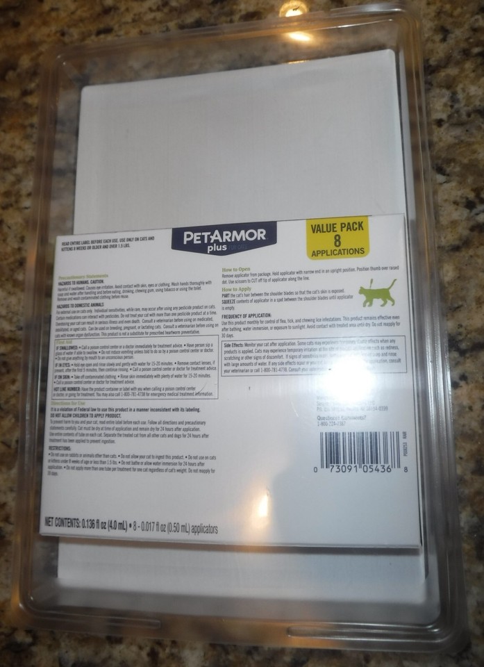 PetArmor Plus Flea &amp; Tick Protection for Cats (8 month supply ...