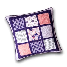 DaDa Bedding Blossom Floral Patchwork Lavender Purple Euro Pillow Sham Cover 