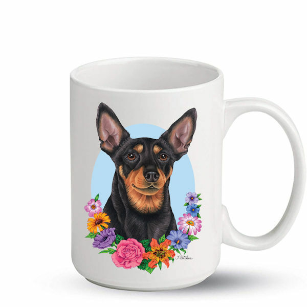 Miniature Pinscher Black & Tan Cropped Ceramic 15oz Coffee ...