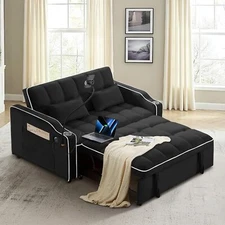 Convertible Sofa Bed 3-in-1 Pull Out Sleeper couch bed with Type C & USB Ports