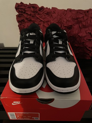 Nike Dunk Low Retro White Black Panda GS 7Y. Womens sz 8.5 CW1590-100 NEW | eBay