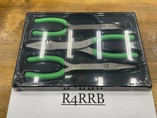 Snap-On Tools USA NEW 3 Piece GREEN Soft Grip LONG NOSE Pliers Set PL308CFG