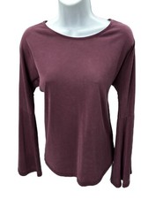 Small Burgundy Shirt Top Blouse Long Bell Sleeves Renaissance Costume