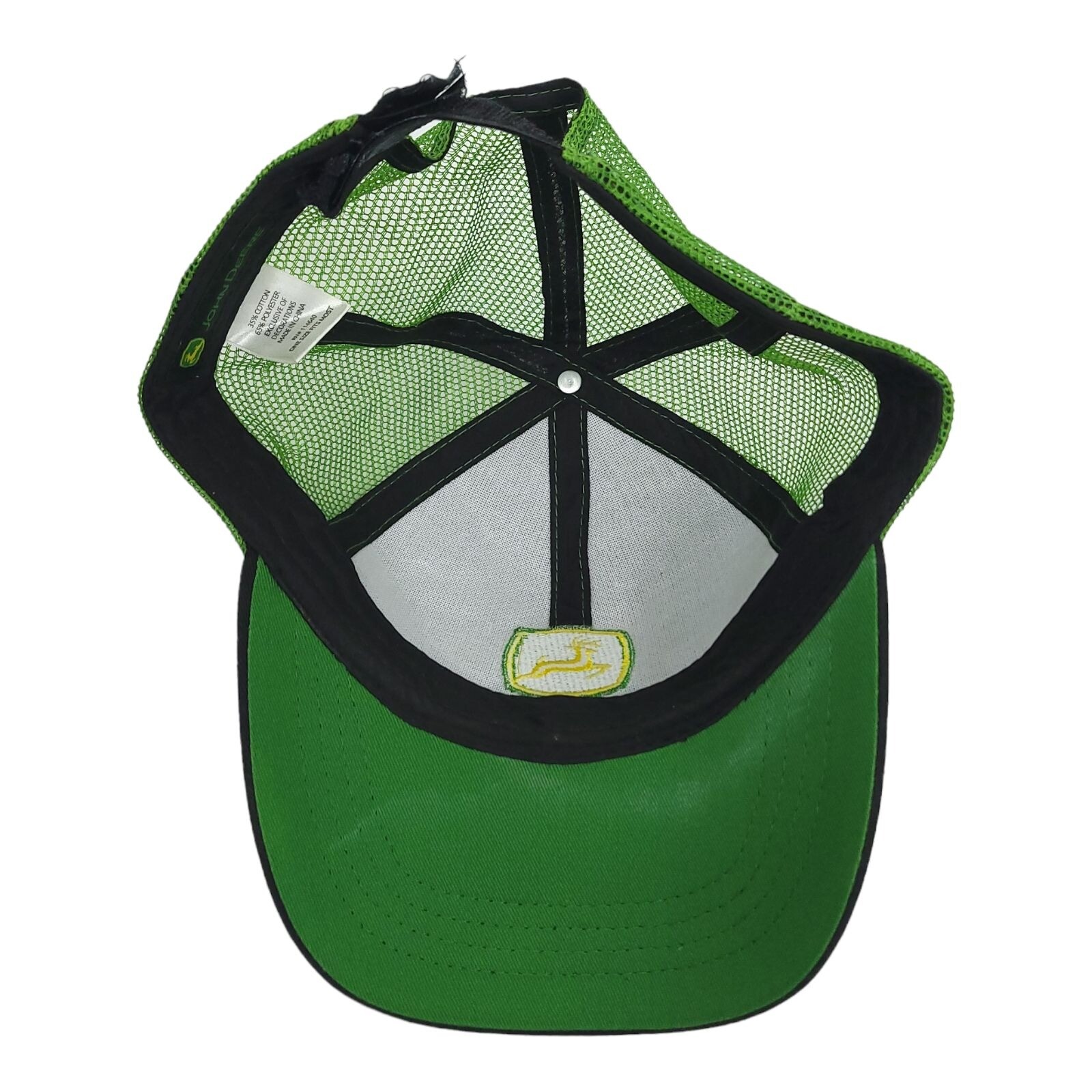 John Deere Mesh Patch Logo Strapback Cap Trucker … - image 3