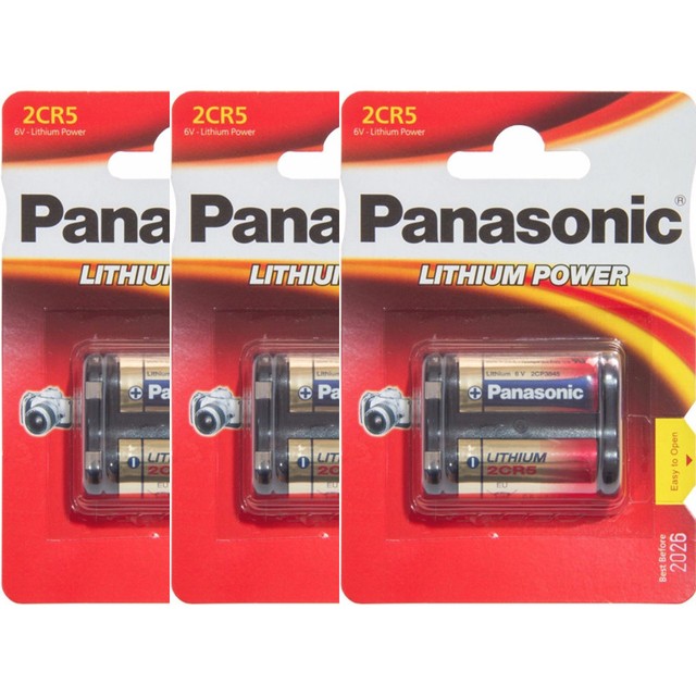 3 Pcs Panasonic 2CR5 6V Lithium Photo Battery, DL45, KL2CR5, 5032LC