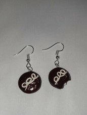 Chocolate Cream Filled Cupcake Earrings Silver Wire Cake Charm Snack Kids
