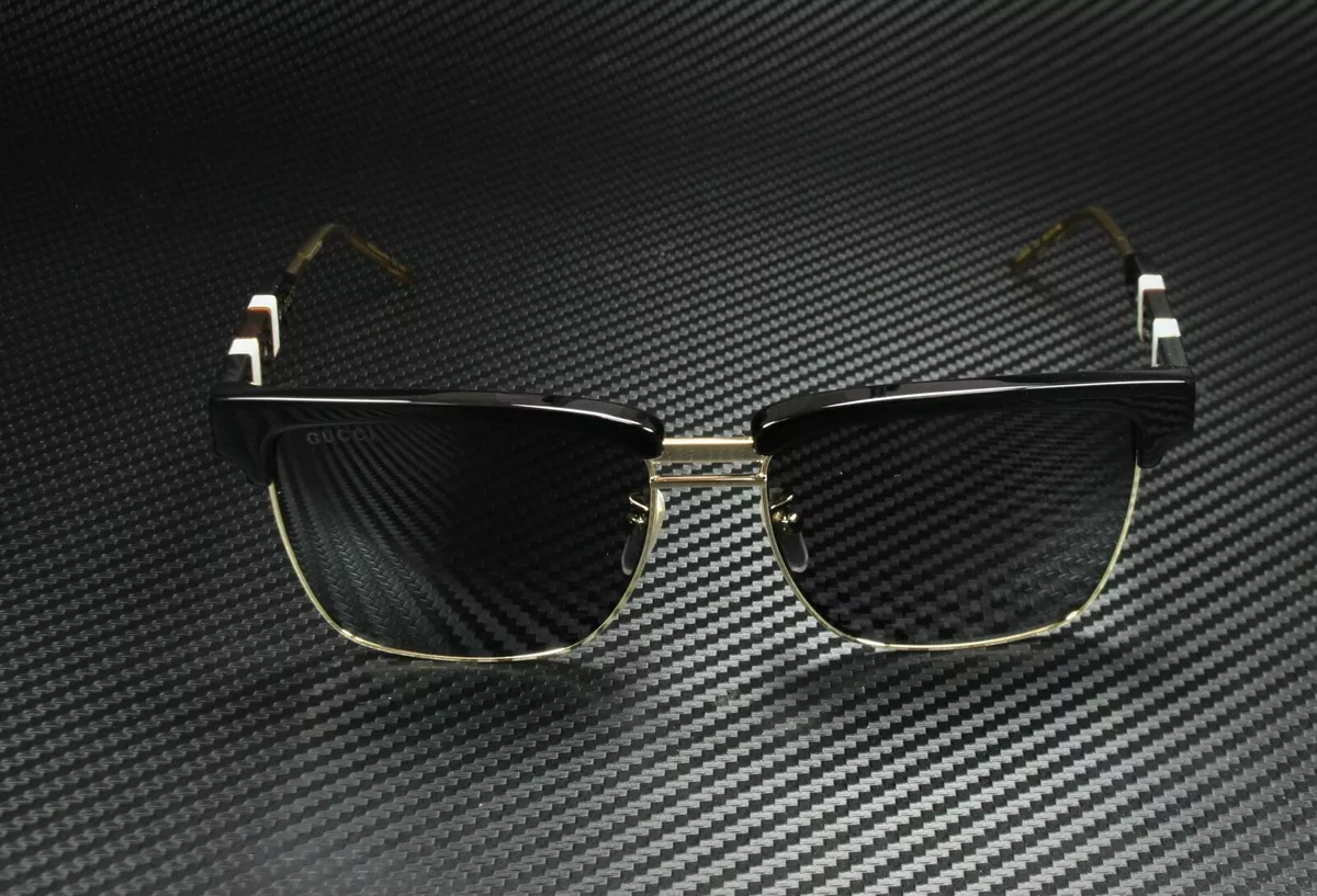 GUCCI GG0603S 001 Black Grey Square Men's Sunglasses 56 mm | eBay