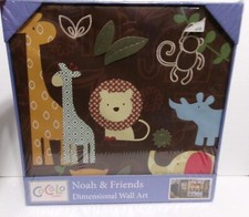 CoCaLo baby NOAH FRIENDS DIMENSIONAL WALL ART Infant Nursery Noah's Ark Decore