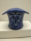Vintage unmarked McCoy Pottery Top Hat w/stars planter in HTF Colbalt Blue