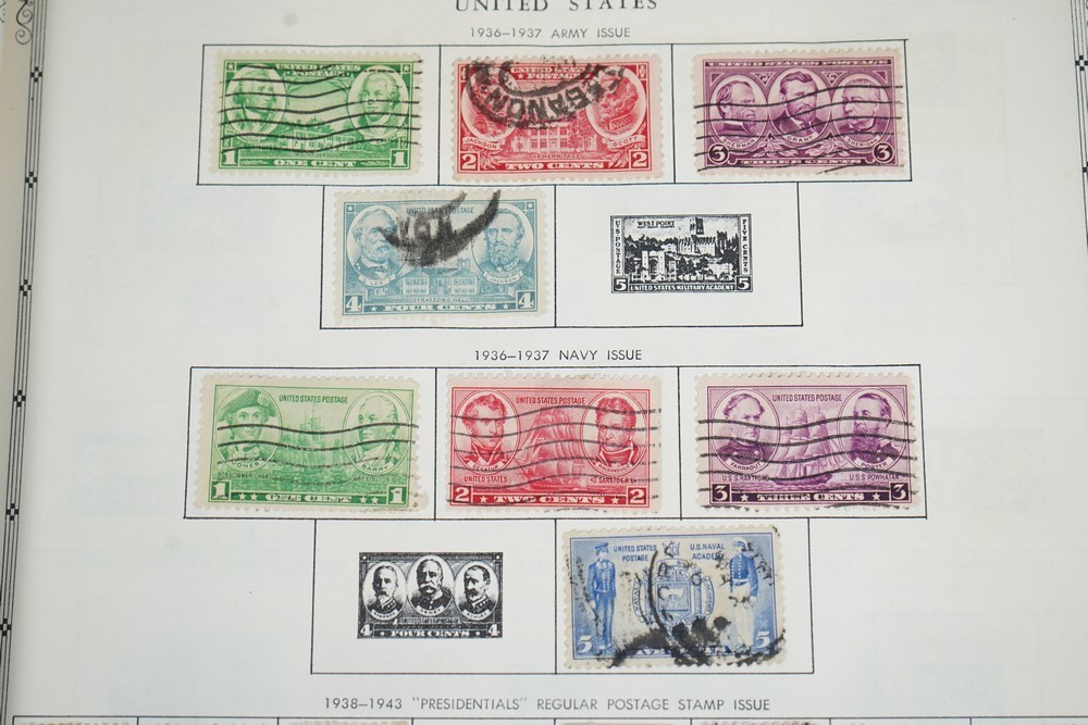 US & WORLDWIDE 1860s-1950s COLLECTION OF 2,750+ STAMPS MINT & USED IN ALBUM