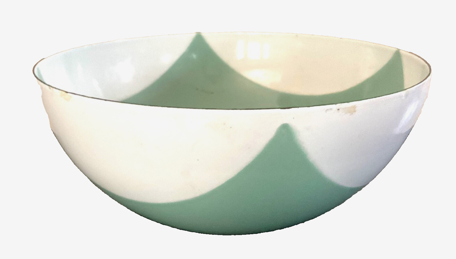 RARE MIDCENTURY SCANDINAVIAN DESIGN 1958 CATHRINE HOLM NORWAY FLAG BOWL SEAFOAM